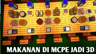 Dengan addon ini makanan di mcpe jadi 3Dplaceable food addon mcpe [upl. by Korman672]