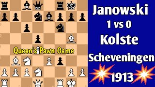 David Janowski vs Jan Willem te Kolste  Scheveningen 1913 chess [upl. by Dionne]