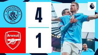 HIGHLIGHTS Man City 41 Arsenal  De Bruyne 2 Stones Haaland Goals  Premier League [upl. by Carleen]