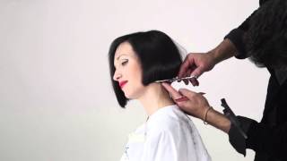 asymmetric bob  step by step black style education [upl. by Enaols996]