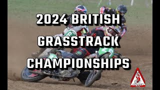 2024 British Grasstrack Championships 250350500cc Sidecar  LH amp RH 1000cc Sidecars [upl. by Grinnell]