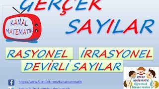 Gerçek sayılar Rasyonel ve İrrasyonel sayılar [upl. by Adieren]