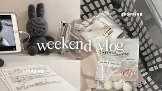 weekend vlog studying shopping desk makeover muji haul [upl. by Nilsoj495]