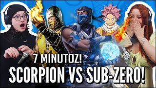 RAP DO SCORPION E SUBZERO MORTAL KOMBAT E RAP DO NATSU FAIRY TAIL 7 MINUTOZ JOVENS REAGEM [upl. by Bertila]