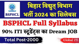 BSPHCL Syllabus 2024  Bihar Vidyut Vibhag Vacancy 2024 Syllabus [upl. by Yecats]