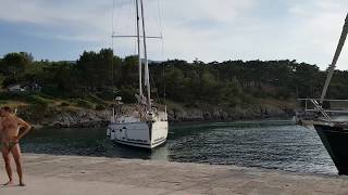 Boat Fail Yacht crashes while berthing in Osor Croatia [upl. by Ajiak]