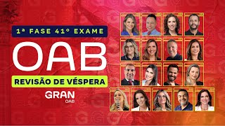 Revisão de Véspera OAB 1ª fase do 41º Exame de Ordem [upl. by Elton]