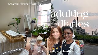 summer vlog ☀️ slow days at home 🌱 decorate my new room with me exploring boston blind book date [upl. by Berthold417]