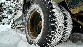 Snow Test Challenge BF Goodrich Commercial Traction Tires 23585R16 on Duramax Dually [upl. by Best377]