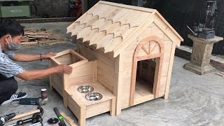 Amazing Woodworking Project Ideas From Old Pallets  Build A Wooden House For Your Dog  DIY [upl. by Ann]