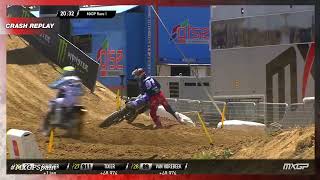 Seewer crash  MXGP Race 1  MXGP of Spain 2022 MXGP Motocross [upl. by Traggat366]