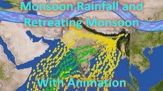 Indian Monsoon rainfall and Retreating monsoon rainfall  UPSC  CSE [upl. by Elegna]