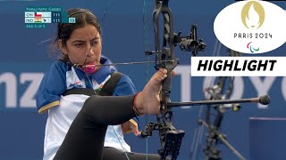 Para Archery Womens Individual Compound Open Sheetal vs Zuniga  Highlights 2024  Paralympic 2024 [upl. by Sabah]