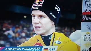 Andreas Wellinger zu seinem ersten Sieg Vierschanzentournee Oberstdorf 2023 [upl. by Sayers]