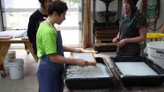 Making watermarks in hand papermaking [upl. by Enimrej]