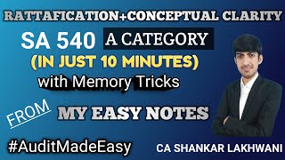 SA 540 in 10 Minutes with Memory Tricks I Sure shot Exemption I CA Final amp Inter Audit [upl. by Odlonyer]