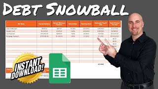 Debt Snowball Spreadsheet  Instant Download  Excel AND Google Sheets [upl. by Htiekal]