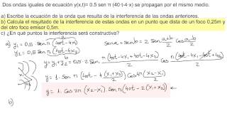 Ondas Interferencias 2º bachillerato Física Problema fácil [upl. by Leeth]