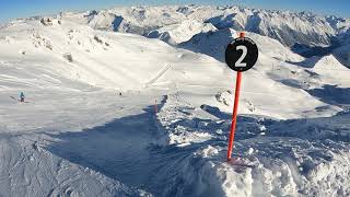 The highest point in Davos Parsenn Skiing black slope 2 [upl. by Trebbor]