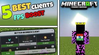 Top 5 Best Clients For Minecraft Pocket Edition 120  FPS Boost Clients for MCPE [upl. by Ailhad]