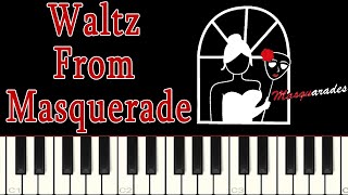 Aram Khachaturian  Waltz From Masquerade  Piano Tutorial [upl. by Rania]