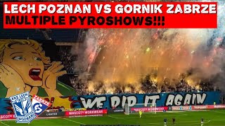 MULTIPLE Pyroshows By Ultras Lech Poznań  Lech Poznań vs Górnik Zabrze 11  02092023 [upl. by Theadora]