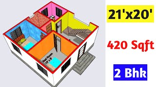 21 x 20 house plans  20x21 house design  420 sqft  20x21 house plan [upl. by Josephine]