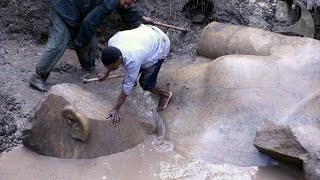 Pharaoh Ramses II statue unearthed in Cairo [upl. by Anzovin]