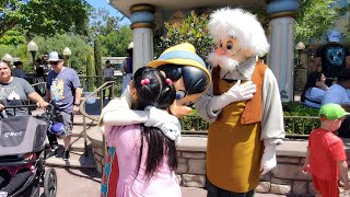 I as Boo hugs Pinocchio and Geppetto in Disneyland May 2024 [upl. by Eissed724]