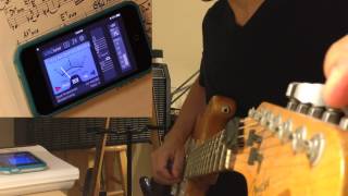 How to tune guitar to E♭ E flat with VITALtuner best tuner app [upl. by Anotyad]