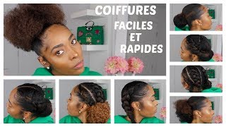 COIFFURES RAPIDES ET FACILES  CHEVEUX CRÉPUS BOUCLÉS FRISÉS [upl. by Rhine929]