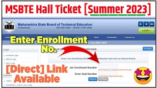 🔴MSBTE New Update MSBTE Hall Ticket Summer 2023😰MSBTE Exam Date [upl. by Innattirb]