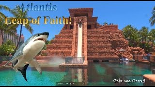 Atlantis Leap of Faith Water Slide  Gabe and Garrett Go To The Bahamas [upl. by Sidnarb]