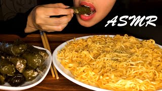 ASMR Grape Leaves Sarma Dolma amp Fire Noodles Mukbang Eating Sounds [upl. by Nedlog]