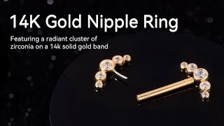 14k Gold piercing jewelry Nipple Ring 14kgold piercingjewelry [upl. by Eadwina]