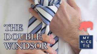 How to Tie a Tie The BEST Video to Tie a Double Windsor Knot slowbeginner [upl. by Adelaja]