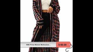 KRE Prime Women Multicolored Open Front Fringe Hem Cardigan [upl. by Omoj]