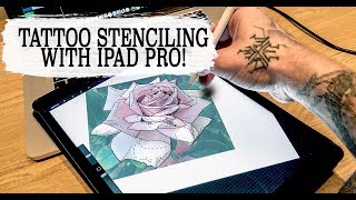 HOW TO TATTOO STENCILLING WITH IPAD PRO [upl. by Ennayoj422]