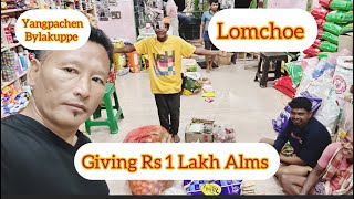 Giving 1 Lakh Alms Lomchoe vlog 1 Lharden77 prayers Religion tibetanvlogger india [upl. by Socem496]