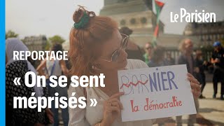 À Paris des milliers de « gens den bas » dénoncent la « mascarade » Michel Barnier [upl. by Ettennad242]