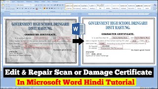 Word Tutorial  How to Edit Text from JPEG Scan File  How to Edit Damage amp Scan Document in MS Word [upl. by Rina]