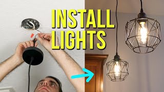 How to Install Ceiling Light Fixtures  New amp Replacement Pendant Lighting [upl. by Uolymme648]