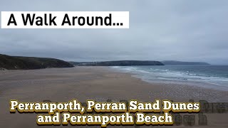 A Walk Around Perranporth Perran Sand Dunes ans Perranporth Beach [upl. by Ecinad457]