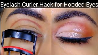 Eyelash Curler Hack for Hooded Asymmetrical Eyes [upl. by Wilbur]