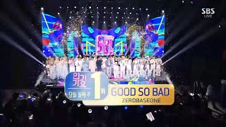 240908 ZEROBASEONE 제로베이스원 GOOD SO BAD 5th 🏆 Win on Inkigayo 인기가요 SBS EP1239 MC JungWon amp Han YuJin [upl. by Yarazed]