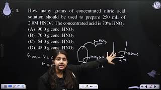 How many grams of concentrated nitric acid solution should be used to prepare 250 mL of 20M HNO [upl. by Kerrill19]