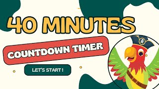 🦜 Parrott countdown timer from 40 minutes to zero in minutes and seconds  2400quot  0 [upl. by Notlew]