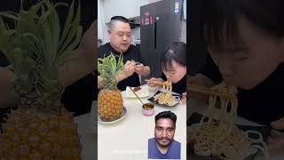 Anda chaumin pineapple ke andar chhupaya chicken 🍗🍗🍗🍗🍗🍗🍗shortvideo youtubeshorts funnystreetfood [upl. by Seagraves]