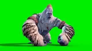 Green Screen Monster Yeti Bigfoot Walk Attack Die  Footage PixelBoom [upl. by Annawt]