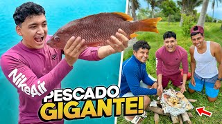 COCINANDO UN PESCADO GIGANTE en LA PLAYA en EL SALVADOR con RescateyPesca [upl. by Gurney]